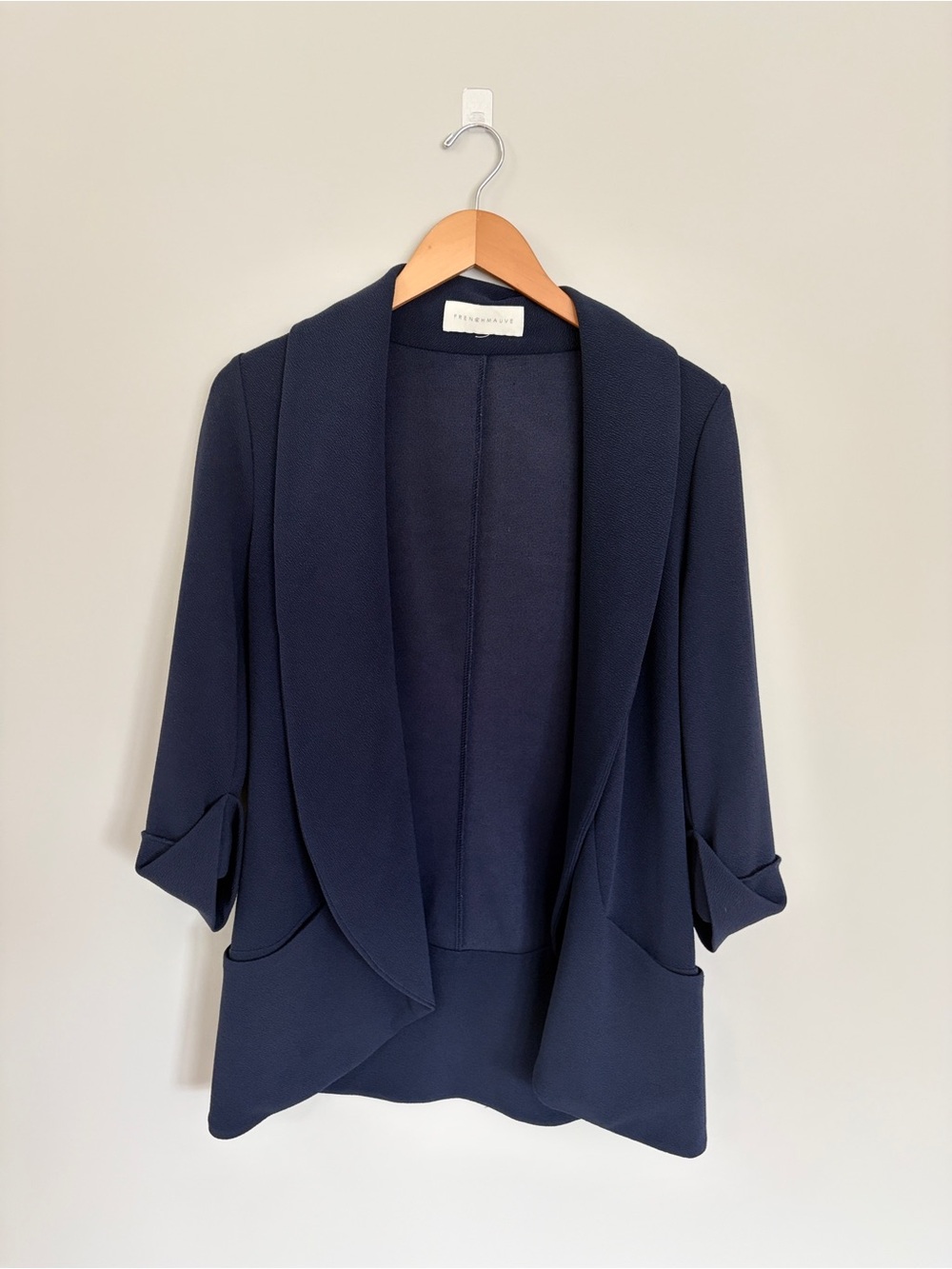 French Mauve Melanie Knit Shawl Collar Jacket M